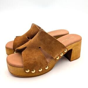 Chocolat Blu Magee Platform Slide Sandal Women's Rust Suede Size US7.5 EU38